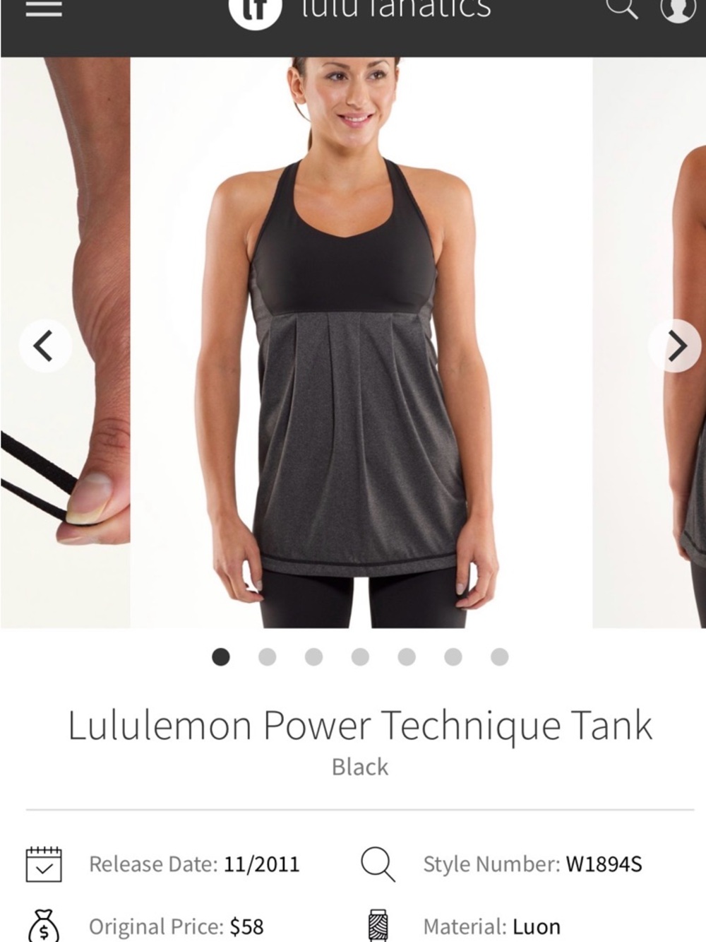 2 for $25 Lululemon Power Technique Tank in Black and Grey Size 6
